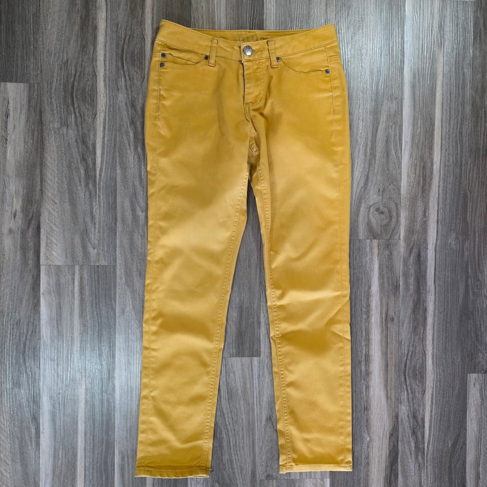 Liverpool Jeans Company Abby's Skinny Mustard Yellow Stretch Pants Womens Size 2
